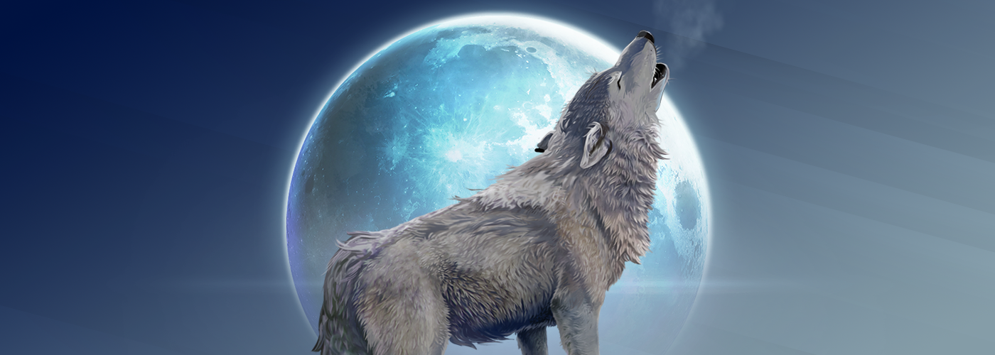 The Mythic Wolf at Cafe is howling at the payouts in his online slot!